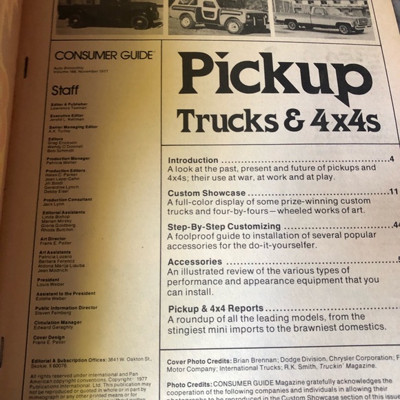 Vintage Consumer Guide Pickup Trucks & 4x4s, 1977, 98 pages - Picture 8 of 10